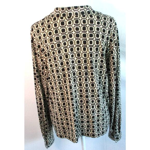 Worthington Women's Black & White Long Sleeve Stretch Button Front Blouse XL - Picture 5 of 10
